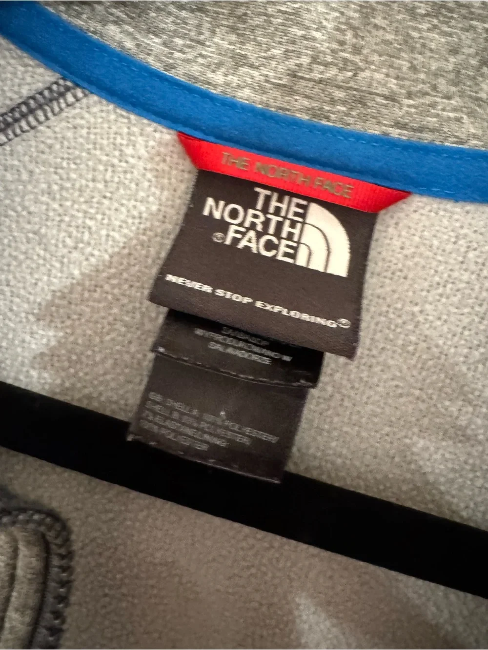 The North Face Men's Gray Half-Zip Performance Pullover with Blue Accents